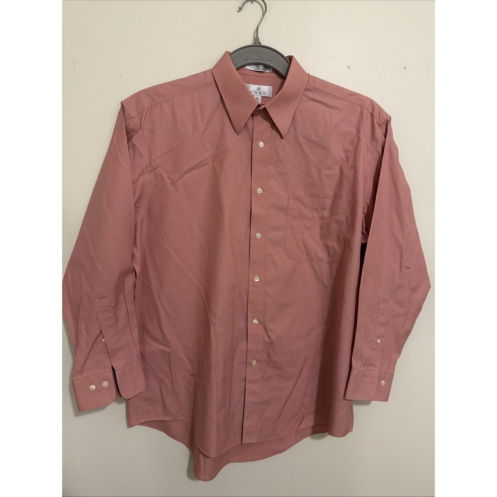 Vintage Enro‎ dress shirt button down size 16 1/2  32/33 Pink